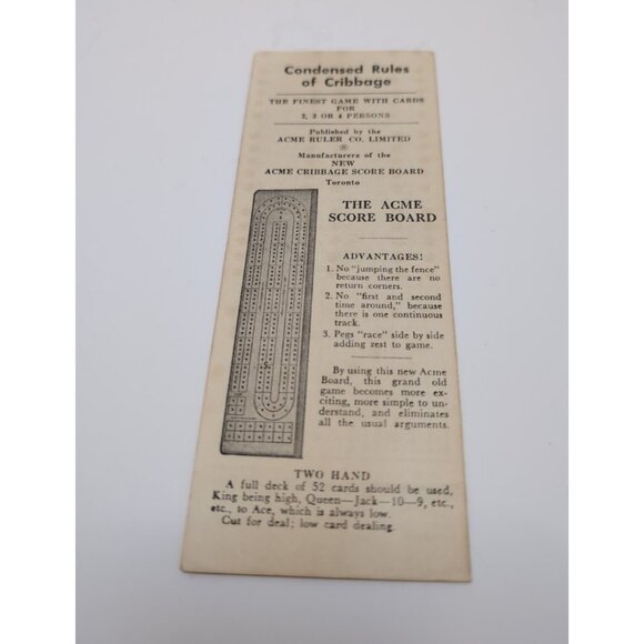 Acme X-300 Cribbage Two Lane Board 6 Pegs Complete Vintage - Picture 6 of 10